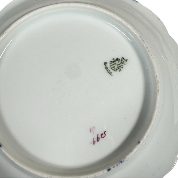 Set of 4 VINTAGE Floral Cobalt  Gold Accented Bavarian Porcelain Salad Plates - Picture 4 of 5